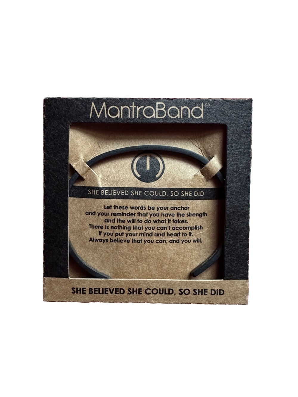 MantraBand Bracelet & Card box - Black and Gold Accent